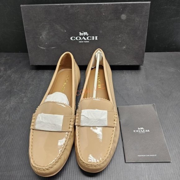 NIB Coach Odette Patent Leather Warm Blush Loafers Sz 9.5M - Picture 2 of 10